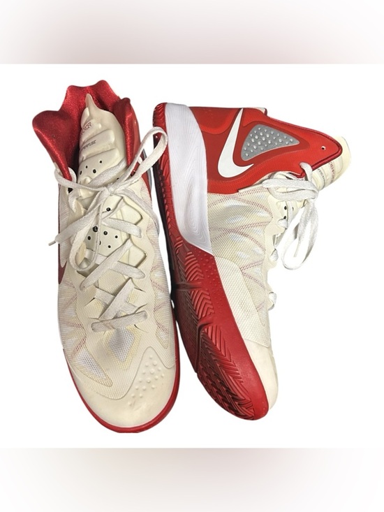 Nike Men’s Zoom Hyperenforcer XD Off White and Red Basketball Sneakers Sz 12 main image 9